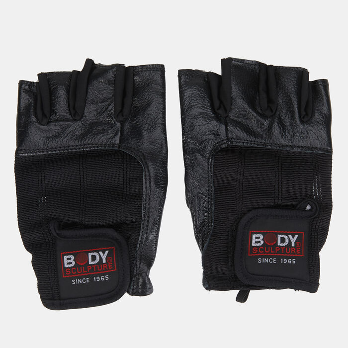 Body Sculpture Spandex Leather Fitness Gloves Black Body Sculpture Spandex Leather Fitness Gloves Black image number 0