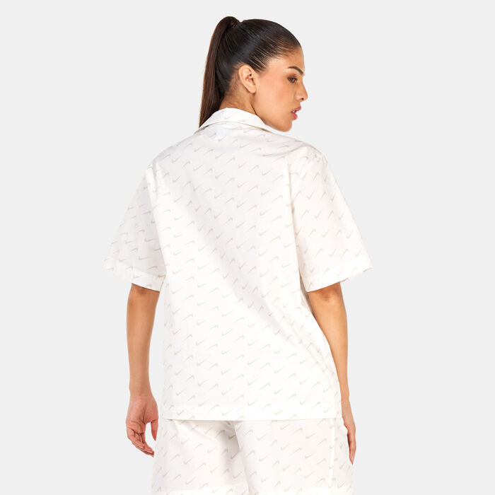 Nike Women's Sportswear Everyday Woven T-Shirt Ivory Nike Women's Sportswear Everyday Woven T-Shirt Ivory image number 1