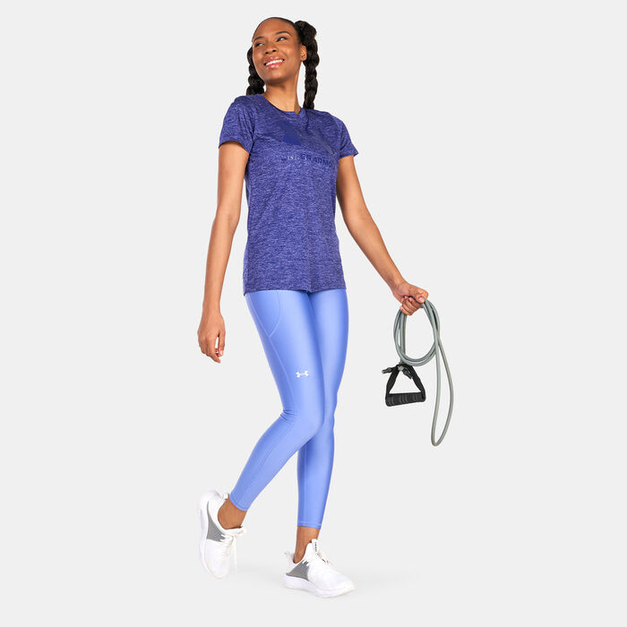 Under Armour Women's UA Tech™ Twist Big Logo Gel T-Shirt Blue Under Armour Women's UA Tech™ Twist Big Logo Gel T-Shirt Blue image number 2