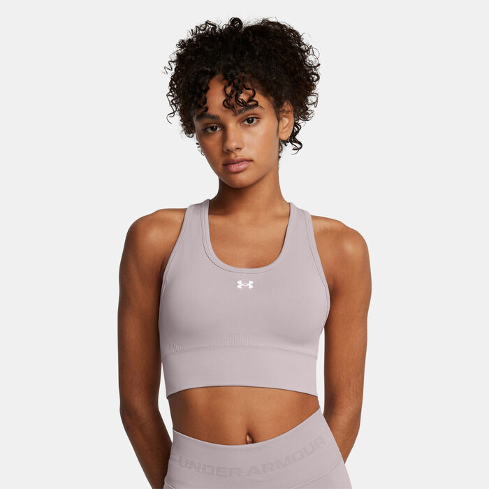 Under Armour Women's Vanish Seamless Medium-Support Training Sports Bra Grey Under Armour Women's Vanish Seamless Medium-Support Training Sports Bra Grey image number 0