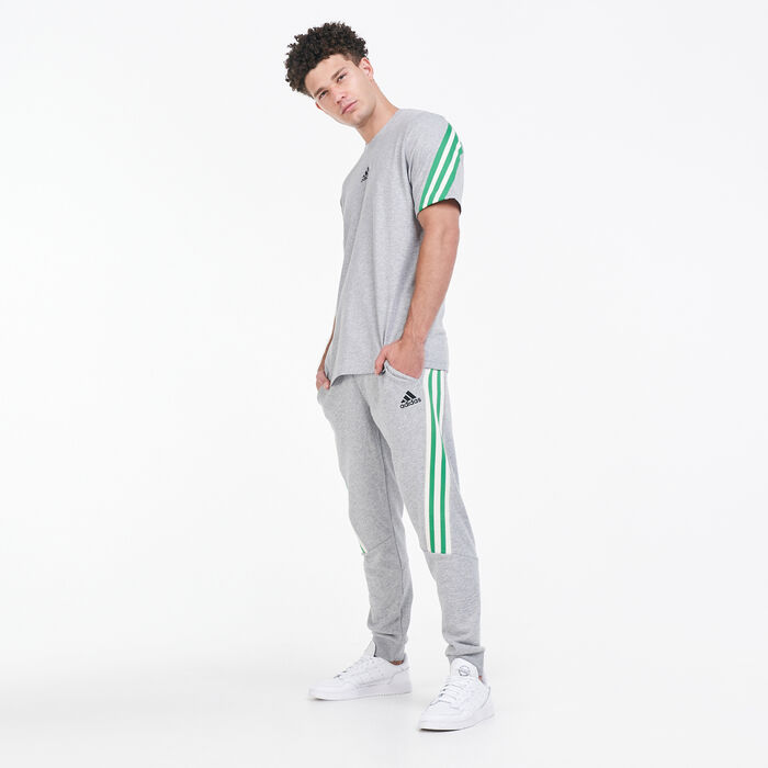 adidas Men's 3-Stripes Tape T-Shirt Grey adidas Men's 3-Stripes Tape T-Shirt Grey image number 2