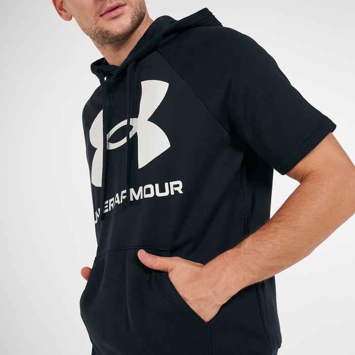 Under Armour Men's UA Rival Short Sleeve Hoodie Black image number 3