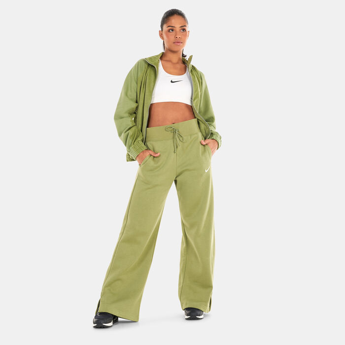 Nike Women's Sportswear Phoenix Fleece Wide-Leg Sweatpants Green Nike Women's Sportswear Phoenix Fleece Wide-Leg Sweatpants Green image number 2