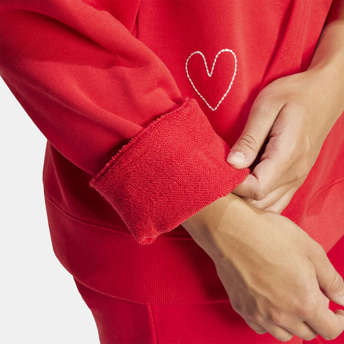 adidas Originals Women's Valentines Hoodie Red adidas Originals Women's Valentines Hoodie Red image number 3