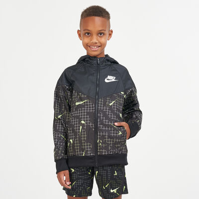 Nike Kids' Windrunner Allover Print Jacket yellow
