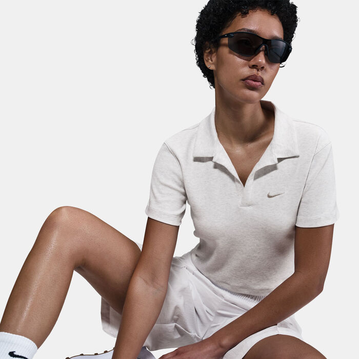 Nike Women's Sportswear Essential Polo Shirt White image number 4