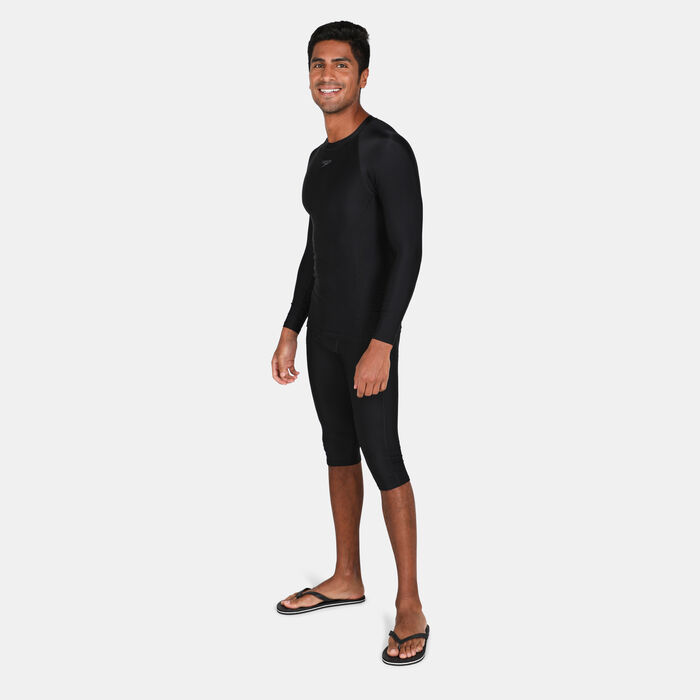 Speedo Men's Essential 3/4 Swimming Tights Black Speedo Men's Essential 3/4 Swimming Tights Black image number 2