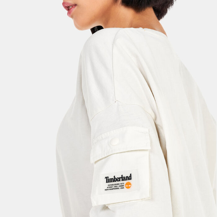 Timberland Women's Progressive Utility Pocket T-Shirt White image number 3
