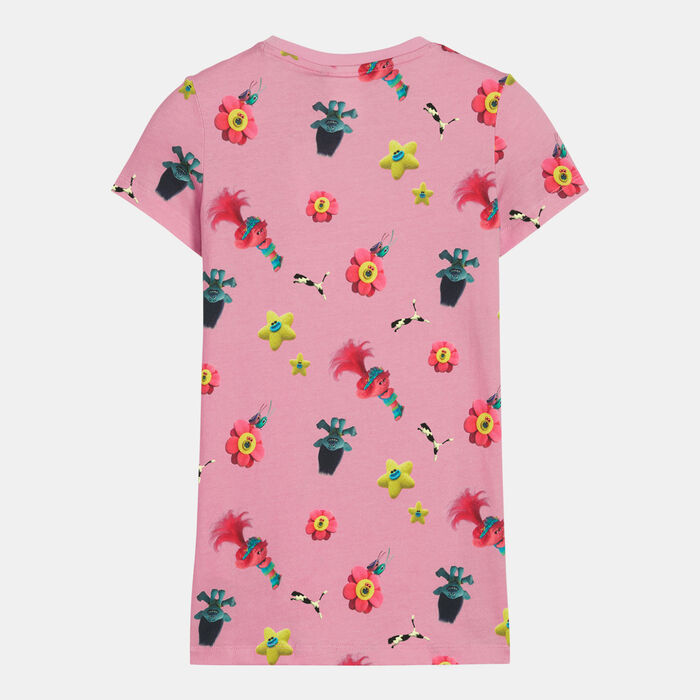 PUMA Kids' x Trolls Elongated T-Shirt Pink image number 1