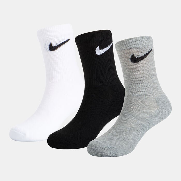 Nike Kids' Basic Pack Crew Socks (3 Pack) Grey Nike Kids' Basic Pack Crew Socks (3 Pack) Grey image number 0