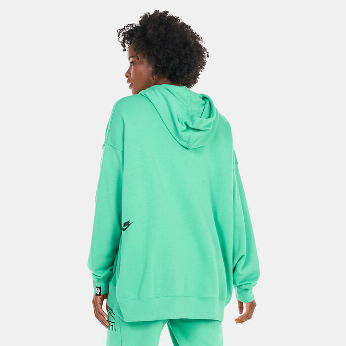 Nike Women's Sportswear Fleece Oversized Pullover Hoodie Green Nike Women's Sportswear Fleece Oversized Pullover Hoodie Green image number 1