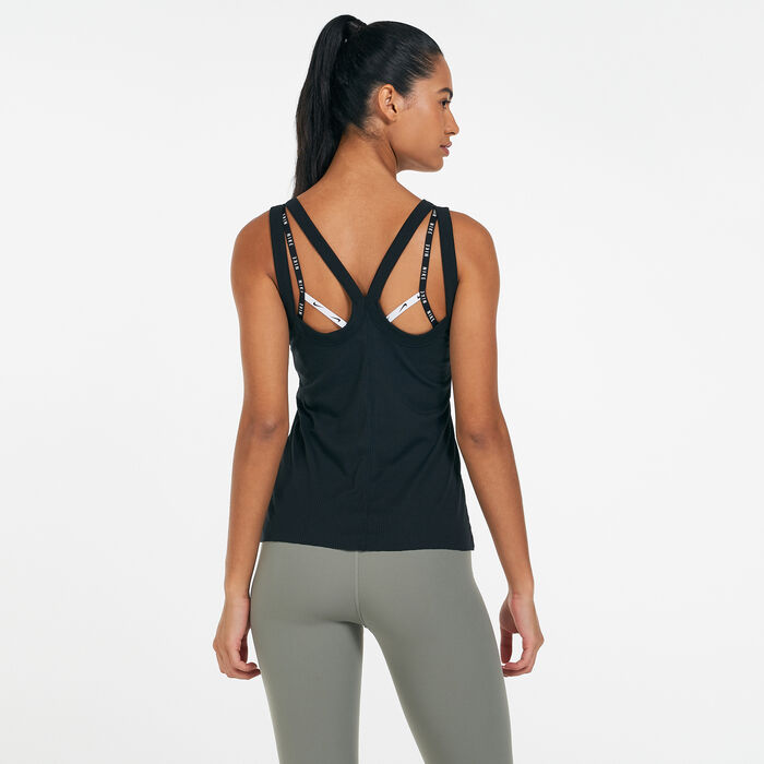 Nike Women's Yoga Luxe Tank Top Black Nike Women's Yoga Luxe Tank Top Black image number 1
