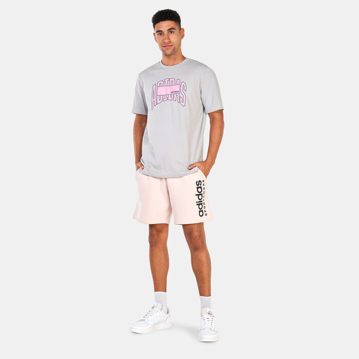 adidas Men's All SZN Fleece Graphic Shorts Beige adidas Men's All SZN Fleece Graphic Shorts Beige image number 2