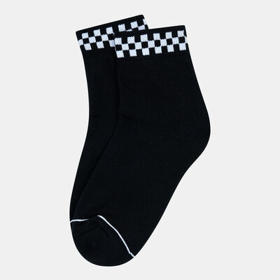 Vans Women's Peek A Check Crew Socks Black