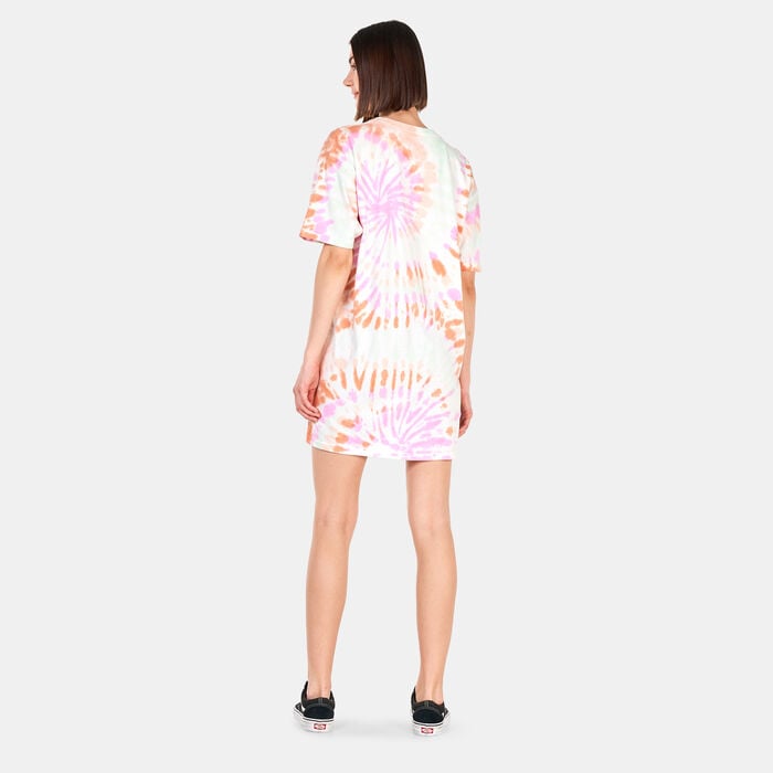 Vans Women's Center Vee Wash T-Shirt Dress White Vans Women's Center Vee Wash T-Shirt Dress White image number 1
