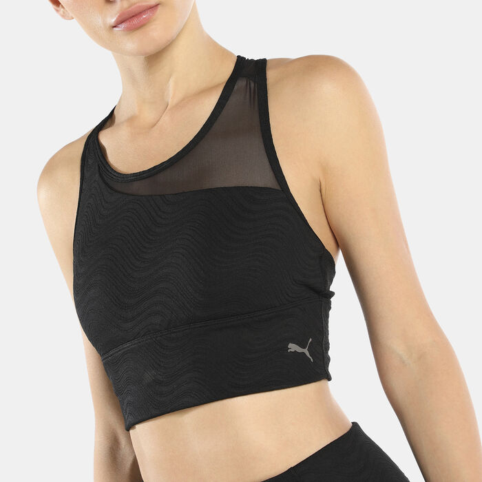 PUMA Women's Mid Impact Flawless Sports Bra Black PUMA Women's Mid Impact Flawless Sports Bra Black image number 3