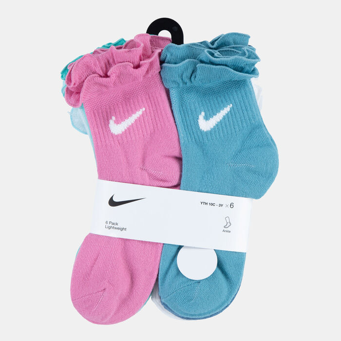 Nike Kids' Ruffle Ankle Socks (6 Pairs) Pink image number 2