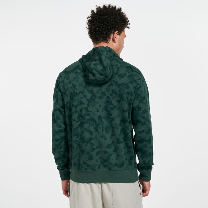Nike Men's Sportswear Club Camo Hoodie Green image number 1