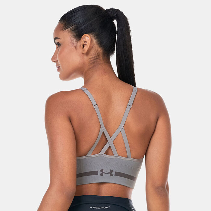 Under Armour Women's UA Seamless Low-Support Training Sports Bra Grey image number 1
