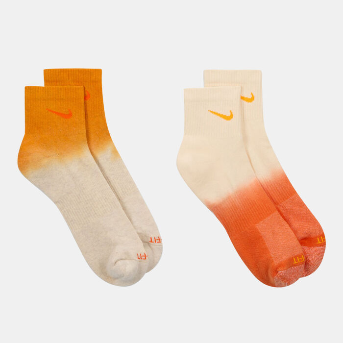 Nike Everyday Plus Cushioned Ankle Socks (2 Pairs) Orange image number 1