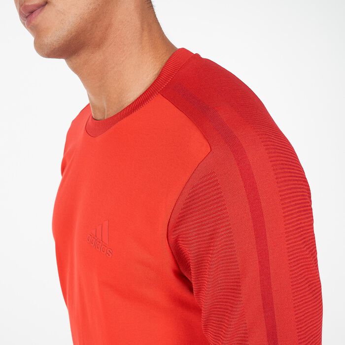 adidas Men's Sportswear Z.N.E Aeroknit T-Shirt Red adidas Men's Sportswear Z.N.E Aeroknit T-Shirt Red image number 3