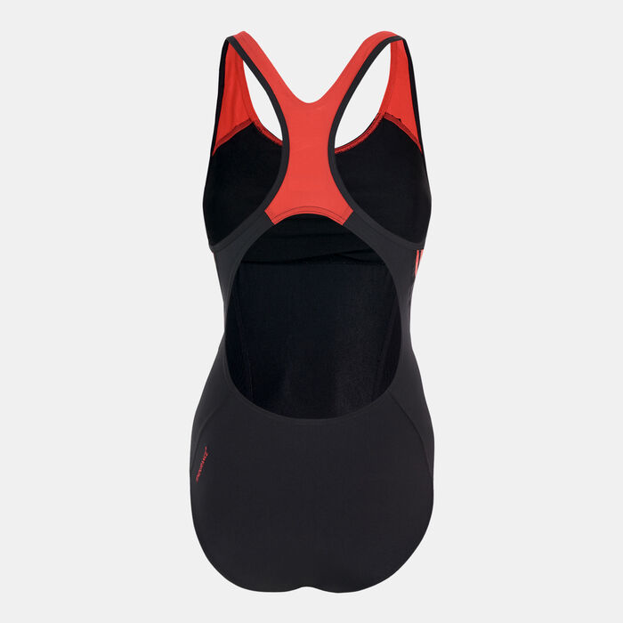 Speedo Women's Placement Laneback Swimsuit Black Speedo Women's Placement Laneback Swimsuit Black image number 1