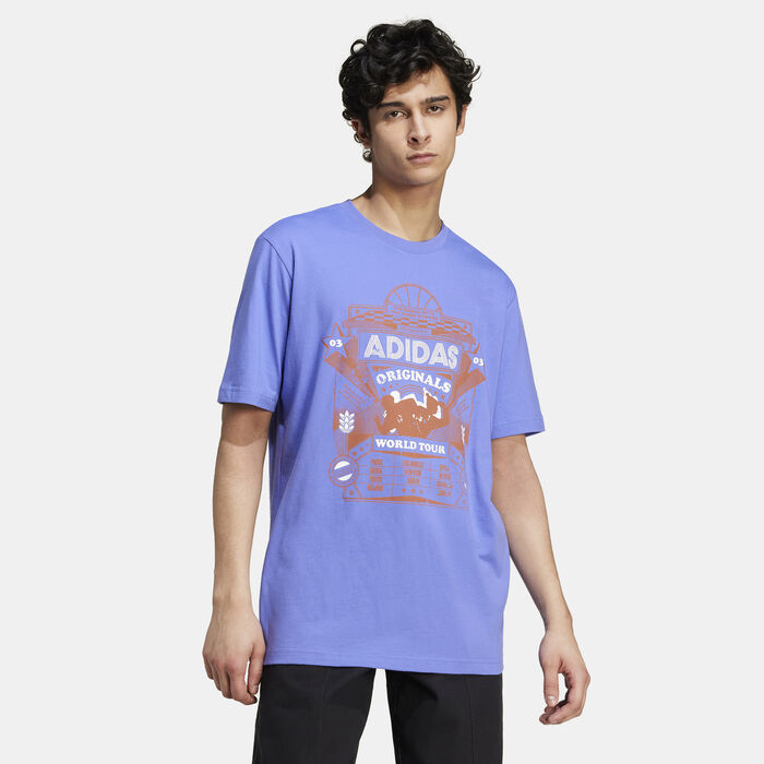 adidas Originals Men's Training Supply Street 4 T-Shirt Blue adidas Originals Men's Training Supply Street 4 T-Shirt Blue image number 0