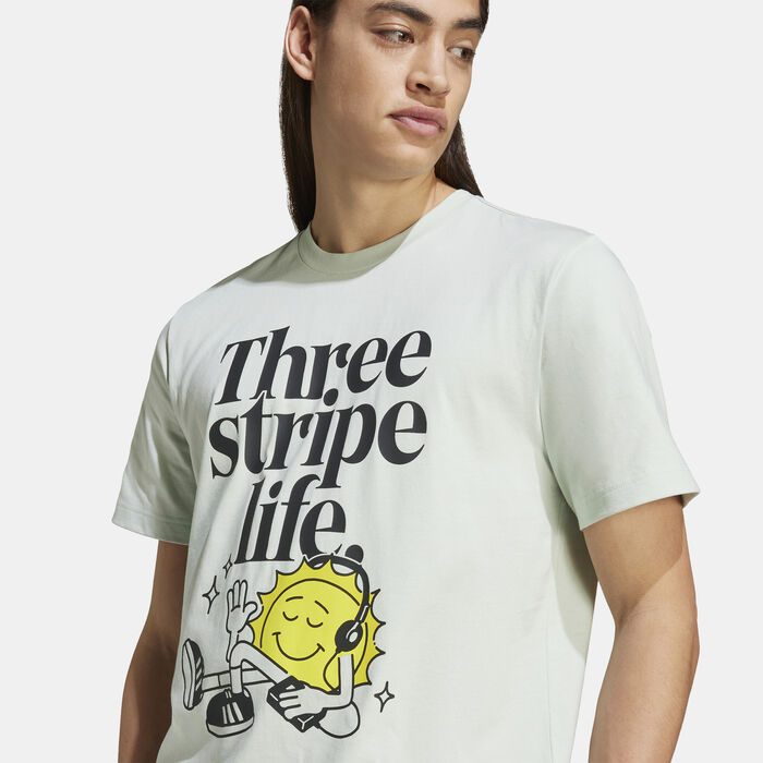 adidas Men's Positivity Graphic T-Shirt Green adidas Men's Positivity Graphic T-Shirt Green image number 3