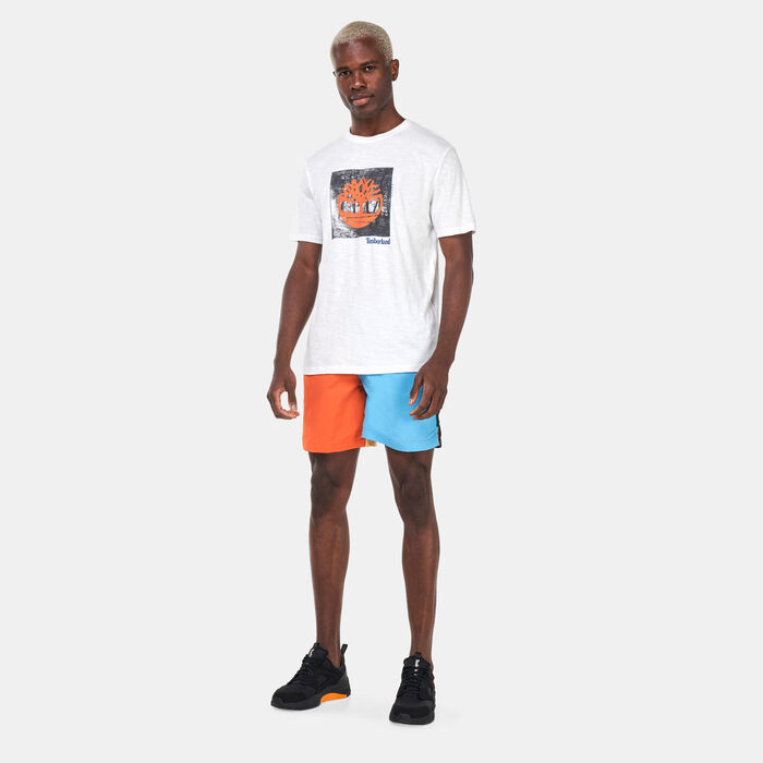 Timberland Men's Brand Carrier Front Print Graphic T-Shirt White Timberland Men's Brand Carrier Front Print Graphic T-Shirt White image number 2