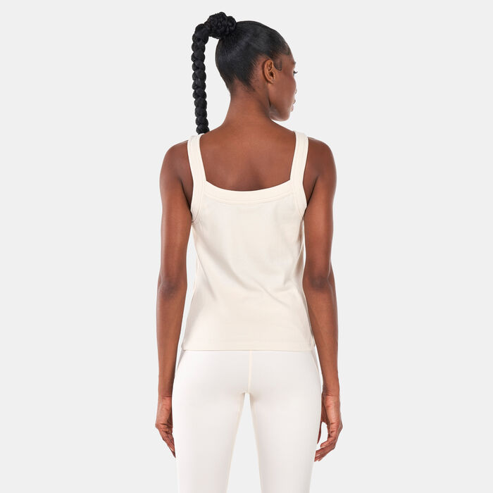 adidas Women's Essentials Yoga Rib Tank Top Beige adidas Women's Essentials Yoga Rib Tank Top Beige image number 1