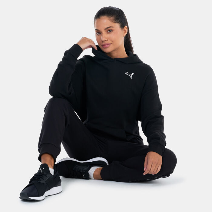 PUMA Women's Better Essentials Hoodie Black PUMA Women's Better Essentials Hoodie Black image number 2
