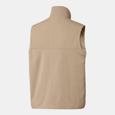 adidas Originals Men's Adicolor 3-Stripes Microfleece Full-Zip Vest Beige