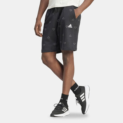 adidas Men's Seasonal Essentials Monogram Graphic Shorts Black