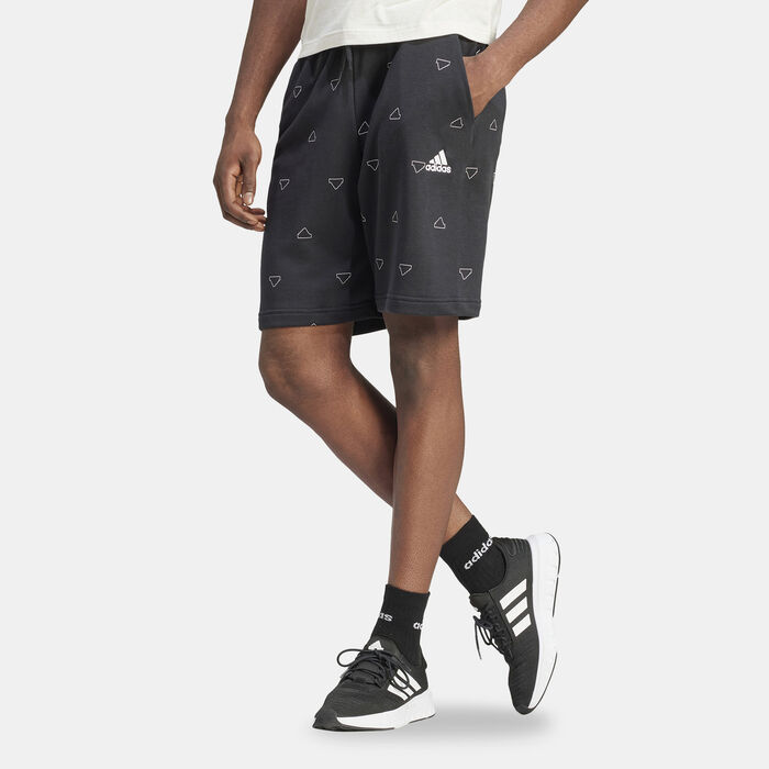 adidas Men's Seasonal Essentials Monogram Graphic Shorts Black image number 0