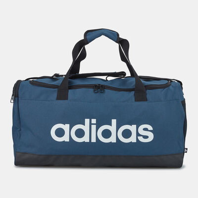 adidas Men's Essentials Logo Duffel Bag Medium Blue adidas Men's Essentials Logo Duffel Bag Medium Blue