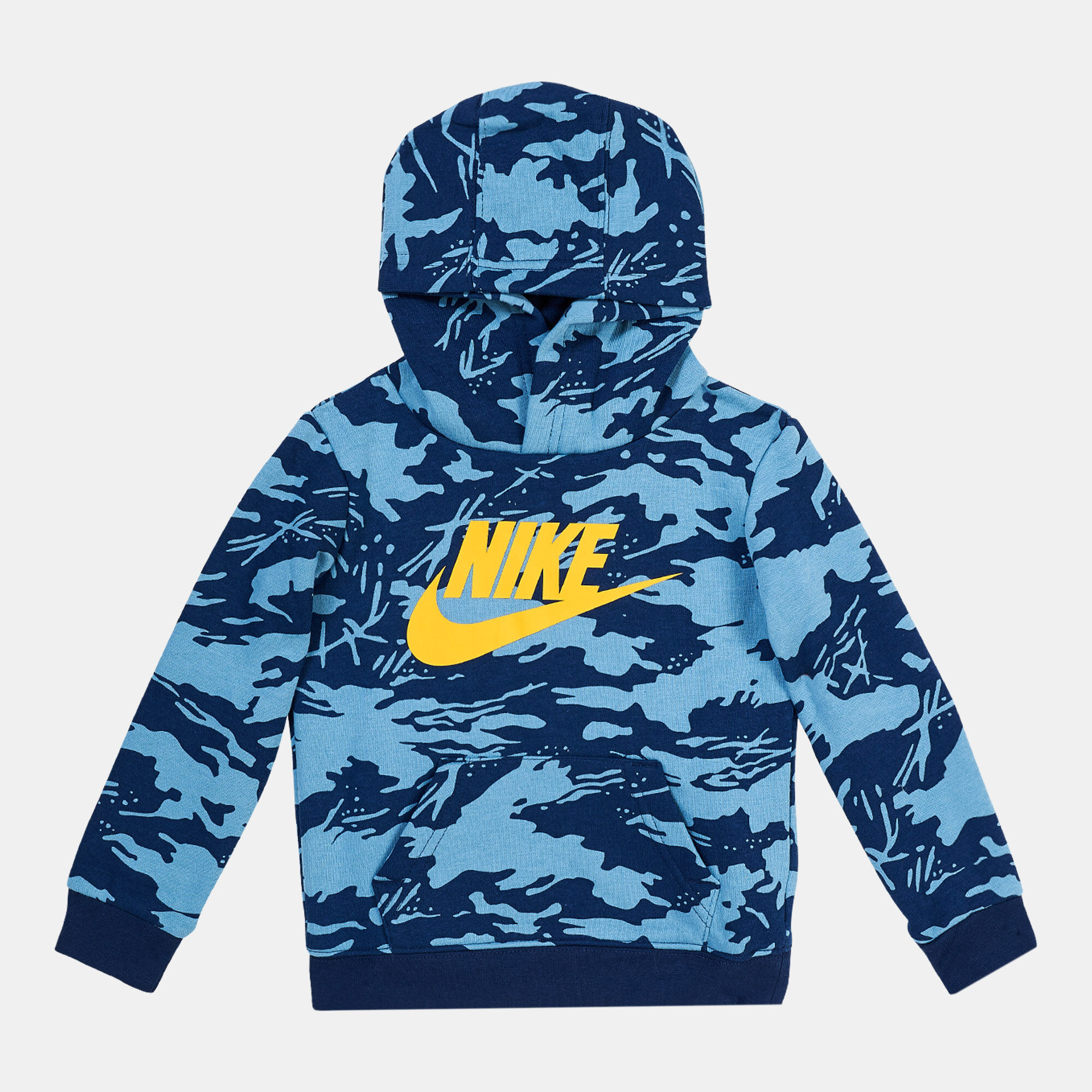 Kids Sportswear Club Camo Fleece Hoodie Blue Nike in Qatar SSS