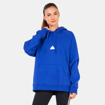adidas Women's Oversized Hoodie Blue adidas Women's Oversized Hoodie Blue