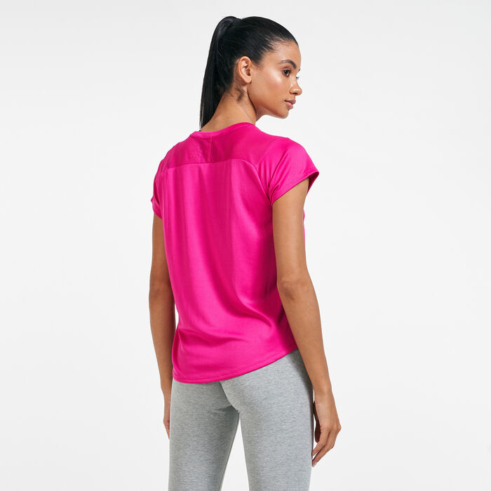 Nike Women's Icon Clash Running T-Shirt Red Nike Women's Icon Clash Running T-Shirt Red image number 1
