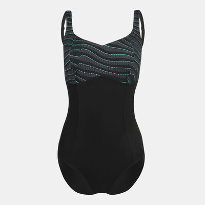 Speedo Women's ContourLustre Printed Swimsuit Black