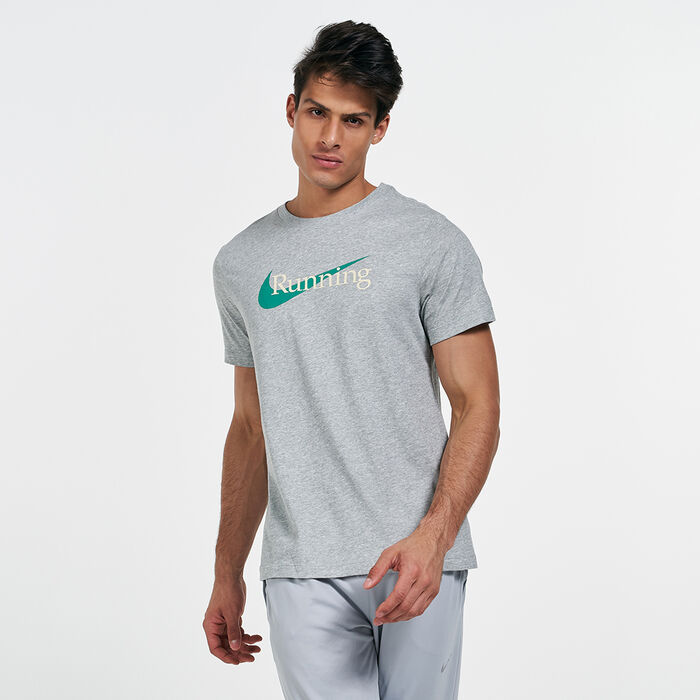 Nike Men's Dri-FIT Running T-Shirt Grey image number 0