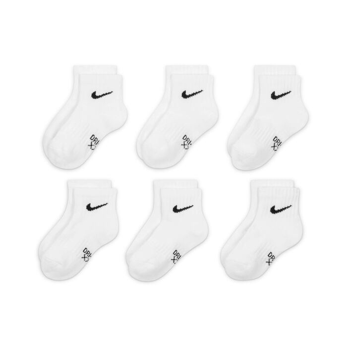 Nike Kids' Dri Fit Ankle Socks (6 Pairs) White image number 1