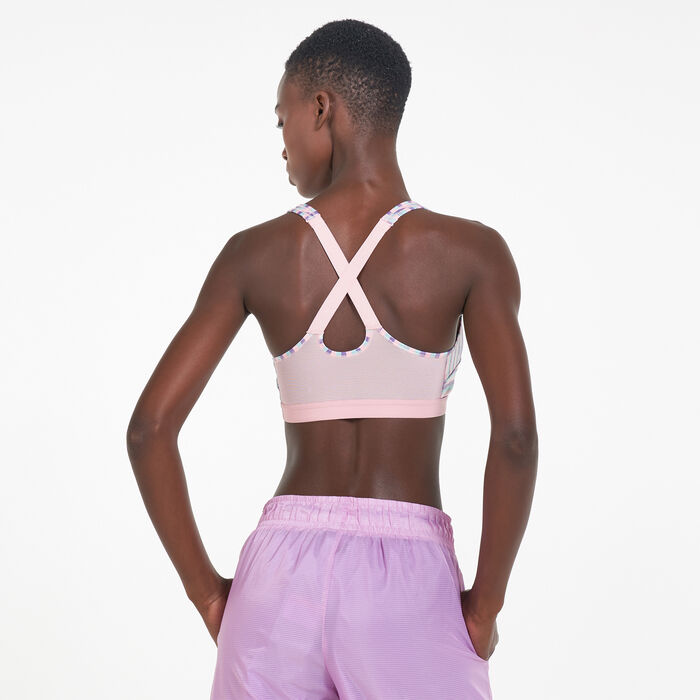 Nike Women's Indy Shimmer Stripe Sports Bra Pink image number 1