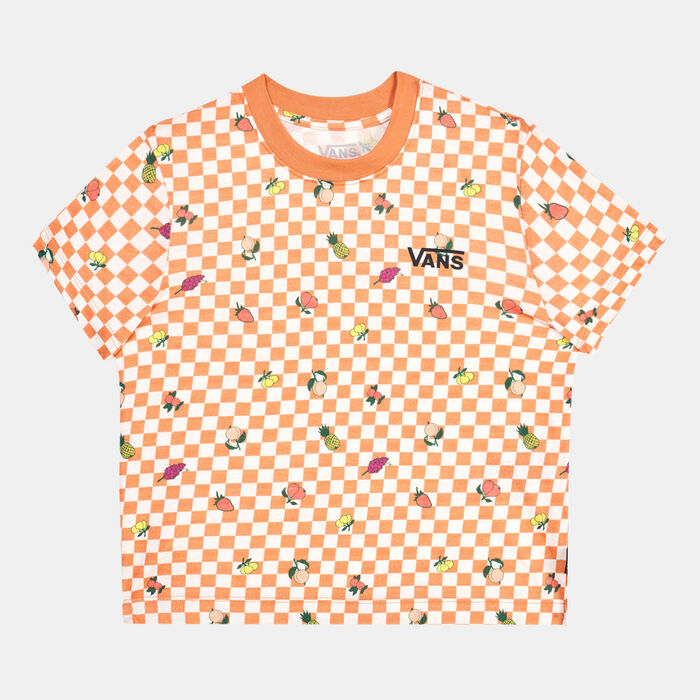 Vans Kids' Fruit Checker Boxy T-Shirt Orange Vans Kids' Fruit Checker Boxy T-Shirt Orange image number 0