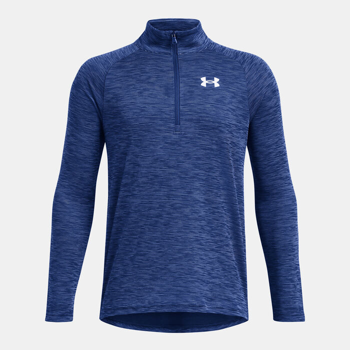 Under Armour Kids' UA Tech Textured 1/2-Zip Training Top Blue Under Armour Kids' UA Tech Textured 1/2-Zip Training Top Blue image number 0