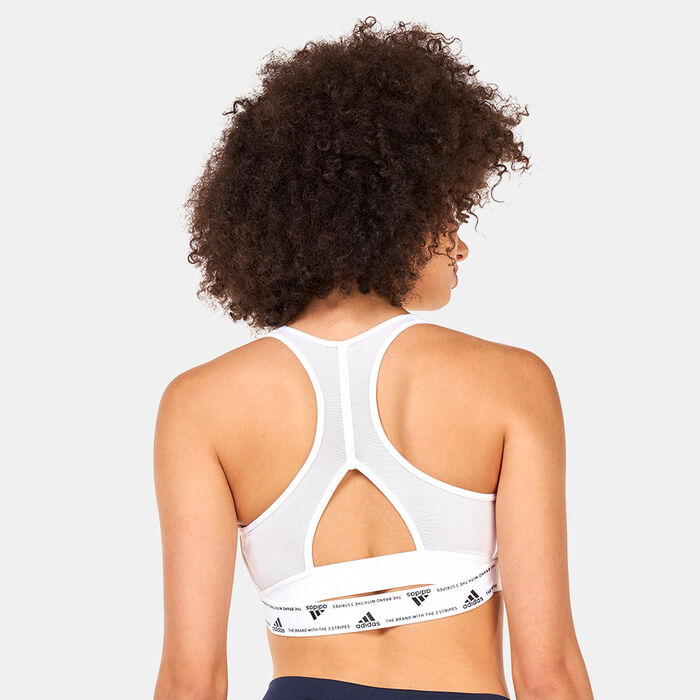 adidas Women's Powerreact Training Medium-Support Sports Bra White adidas Women's Powerreact Training Medium-Support Sports Bra White image number 1