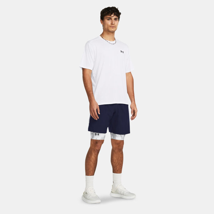 Under Armour Men's Tech Woven Wordmark Training Shorts Blue Under Armour Men's Tech Woven Wordmark Training Shorts Blue image number 2
