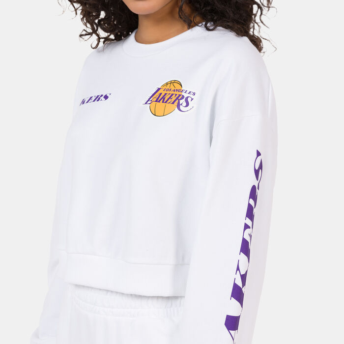 New Era Women's NBA Los Angeles Lakers Wordmark Sweatshirt White New Era Women's NBA Los Angeles Lakers Wordmark Sweatshirt White image number 3