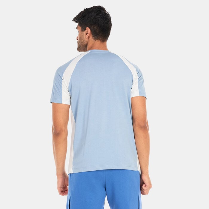 EA7 Emporio Armani Men's Small Logo 7 Lines T-Shirt Blue EA7 Emporio Armani Men's Small Logo 7 Lines T-Shirt Blue image number 1