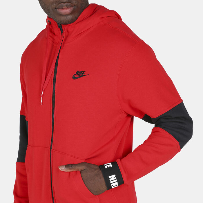 Nike Men's Sportswear Essentials+ Full-Zip Hoodie Red Nike Men's Sportswear Essentials+ Full-Zip Hoodie Red image number 3