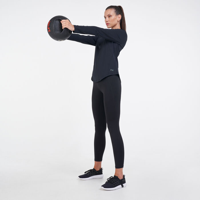 Under Armour Women's UA RUSH™ Long Sleeve T-Shirt Black Under Armour Women's UA RUSH™ Long Sleeve T-Shirt Black image number 2